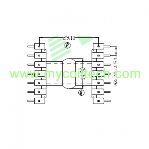 bobina de transformador electrónico ef35 horizontal