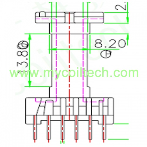 EL19 Vertical Type 4+6 Pins Transformer Bobbin