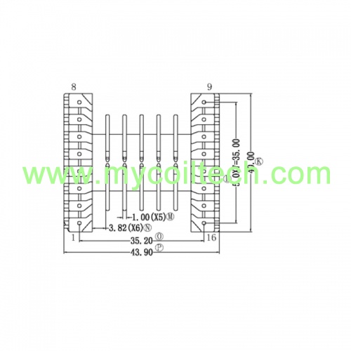 Bobina Horizontal ER40 16 Pines